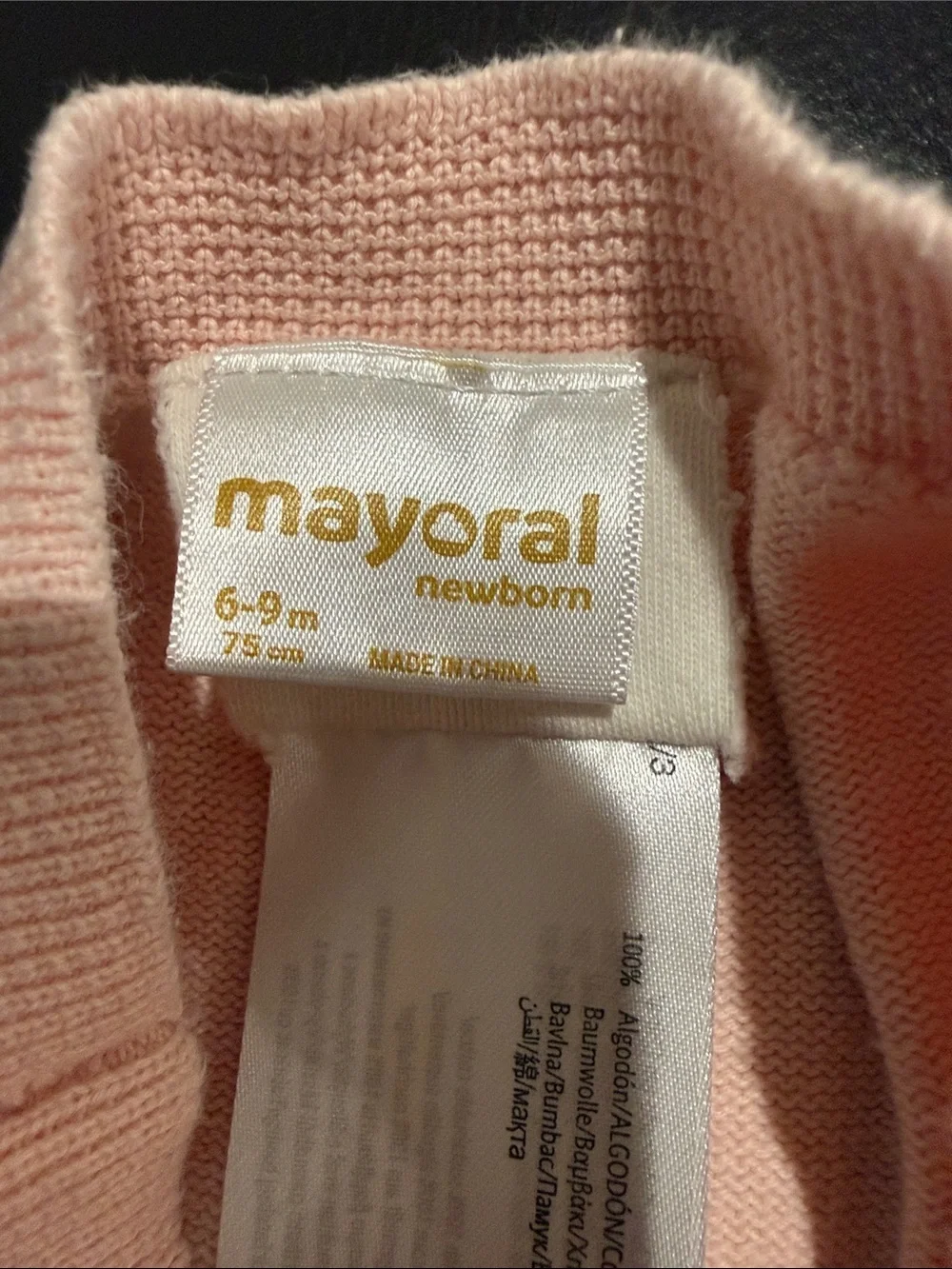 Mayoral 100% cotton two piece knit set baby girl 6/9 months